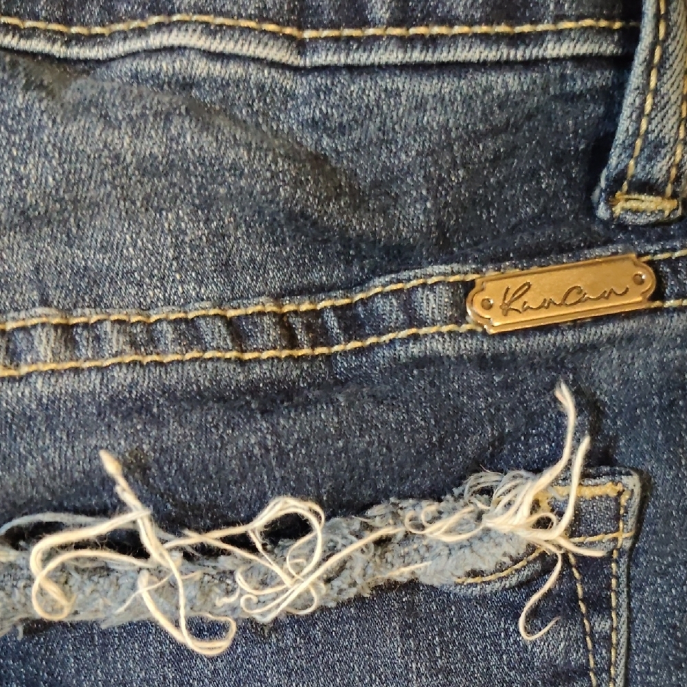 KanCan Dark Blue Distressed Skinny Jeans - Picture 3 of 3